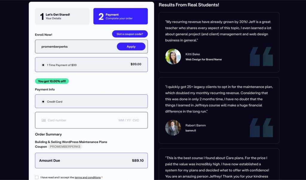 A custom plugin has been created for the checkout page.