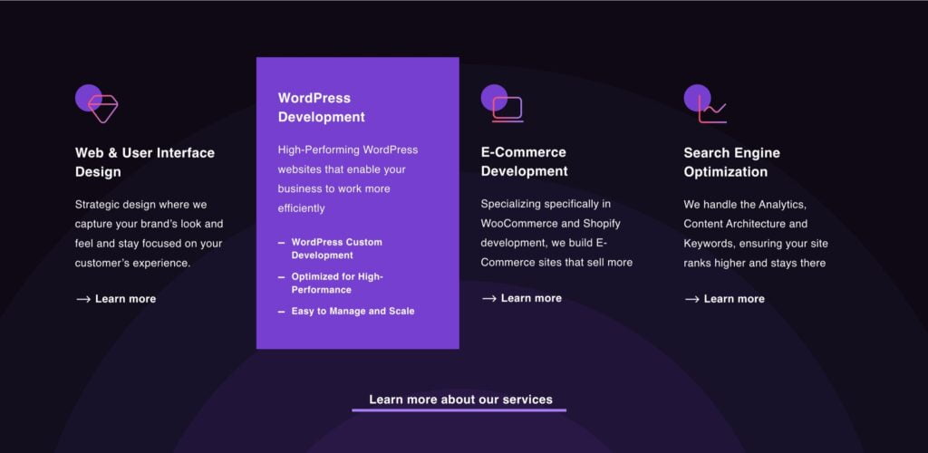 Custom CSS animations were used to create stunning effects.