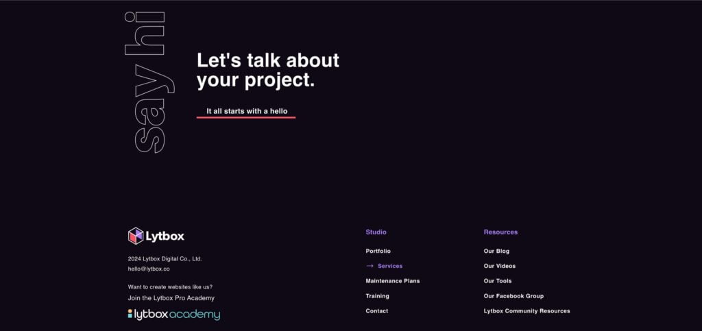 Subtle hover animations are used throughout the website.