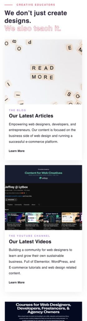 The website was developed to be responsive and functional on mobile devices.